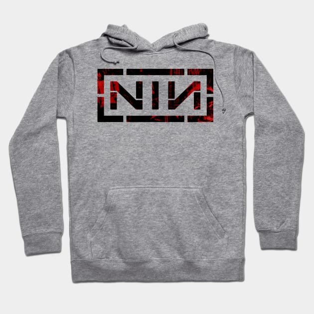 Rock red black nin Hoodie by Vigoroznat